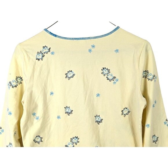 Petite Sophisticate Women size M Embellished Yellow Top Stretch Classic Whimsy - Picture 6 of 7